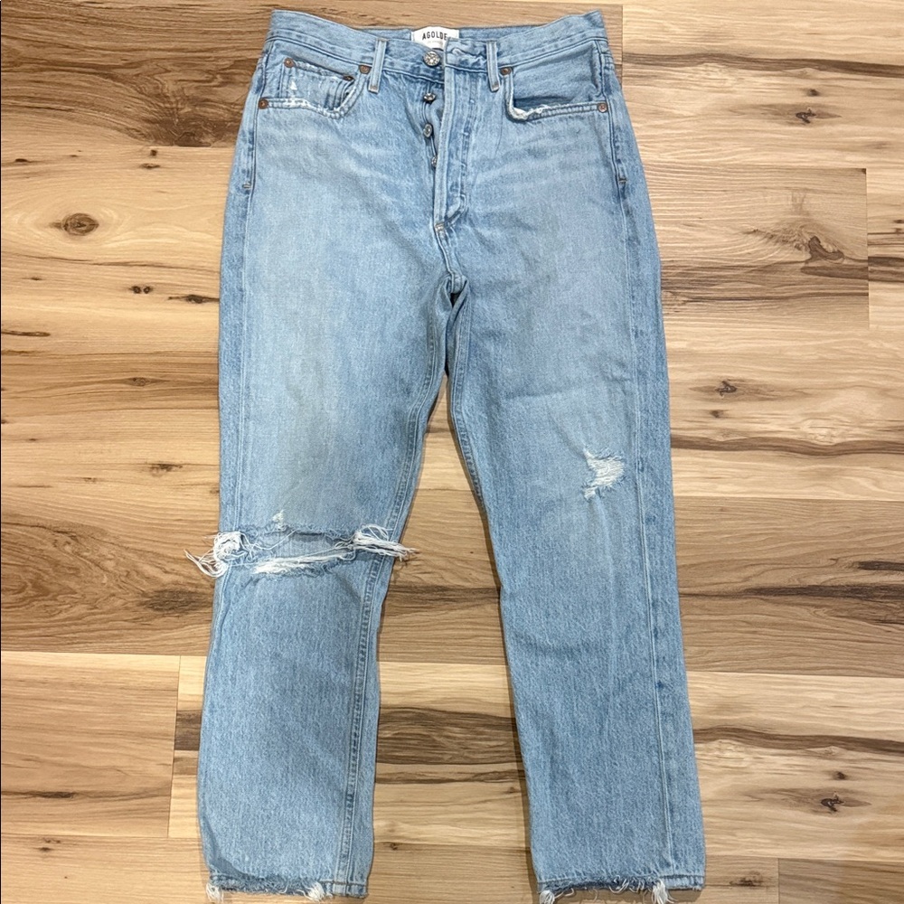 Agolde Women's Light Blue Cropped Jeans